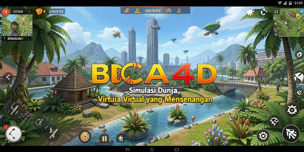 Tampilan gameplay BBCA4D dalam dunia simulasi yang interaktif.