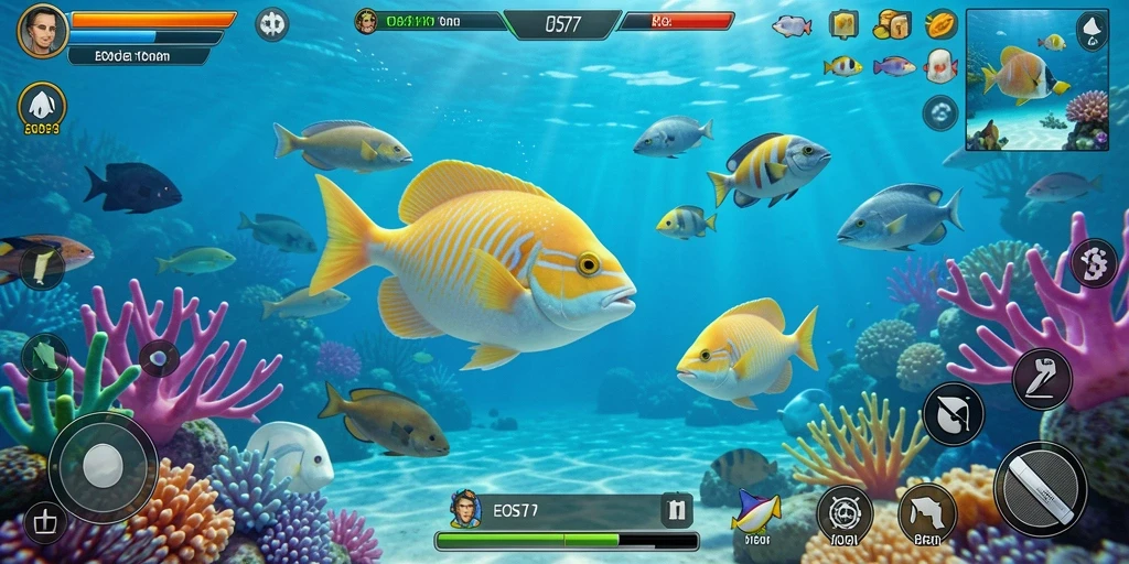 Tangkapan ikan berwarna-warni dalam gameplay menarik EOS77.