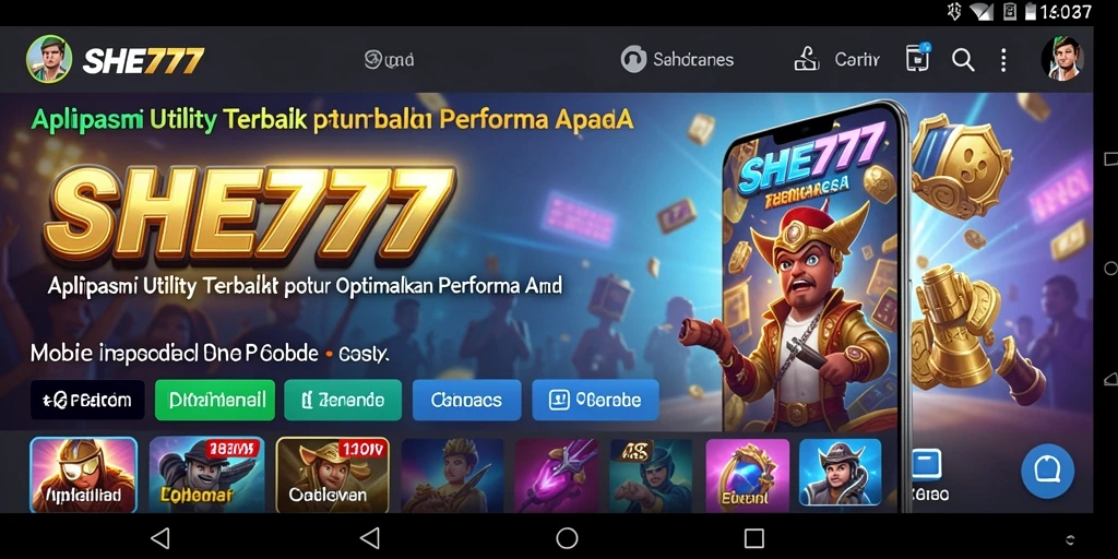 Tampilan antarmuka SHE777 yang sederhana dan fungsional.