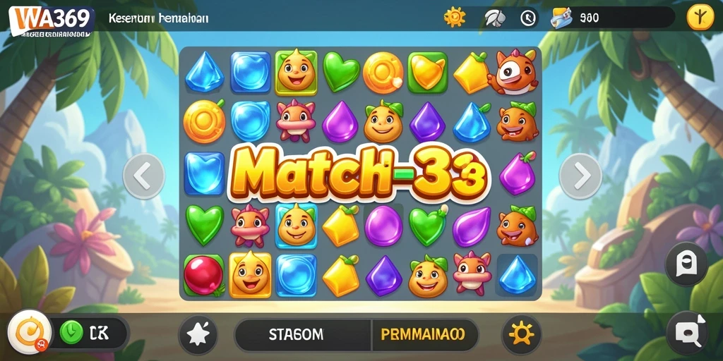 Screenshot gameplay WA369 yang menampilkan keseruan mencocokkan bola warna-warni.